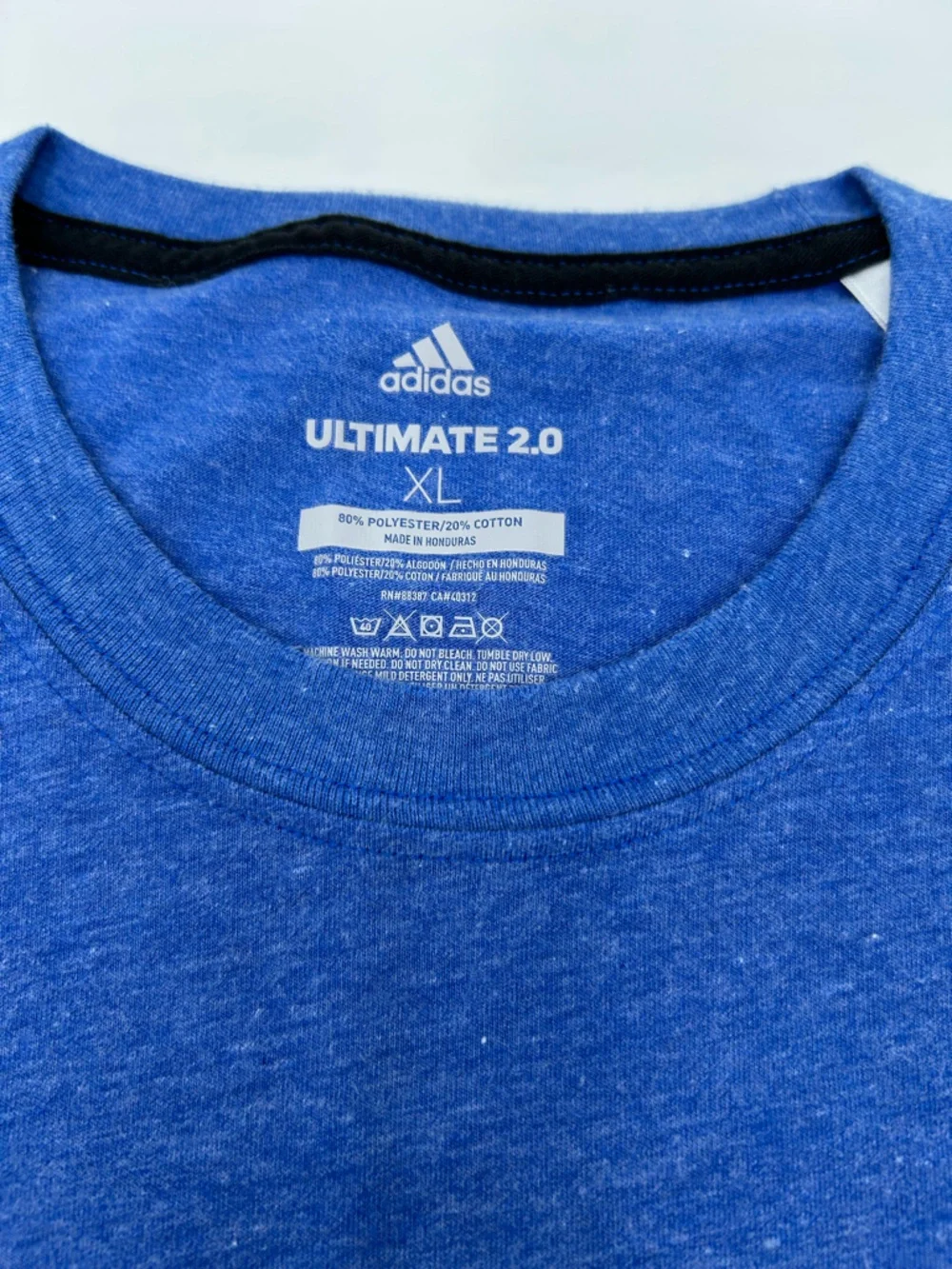 adidas Heathered Blue Ultimate 2.0 Climalite Tee XL